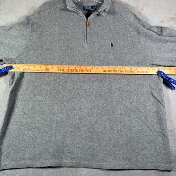 VTG Polo Ralph Lauren Sweater 2XL Gray 1/4 Zip Pullover Long Sleeve Golf Preppy - Picture 5 of 11